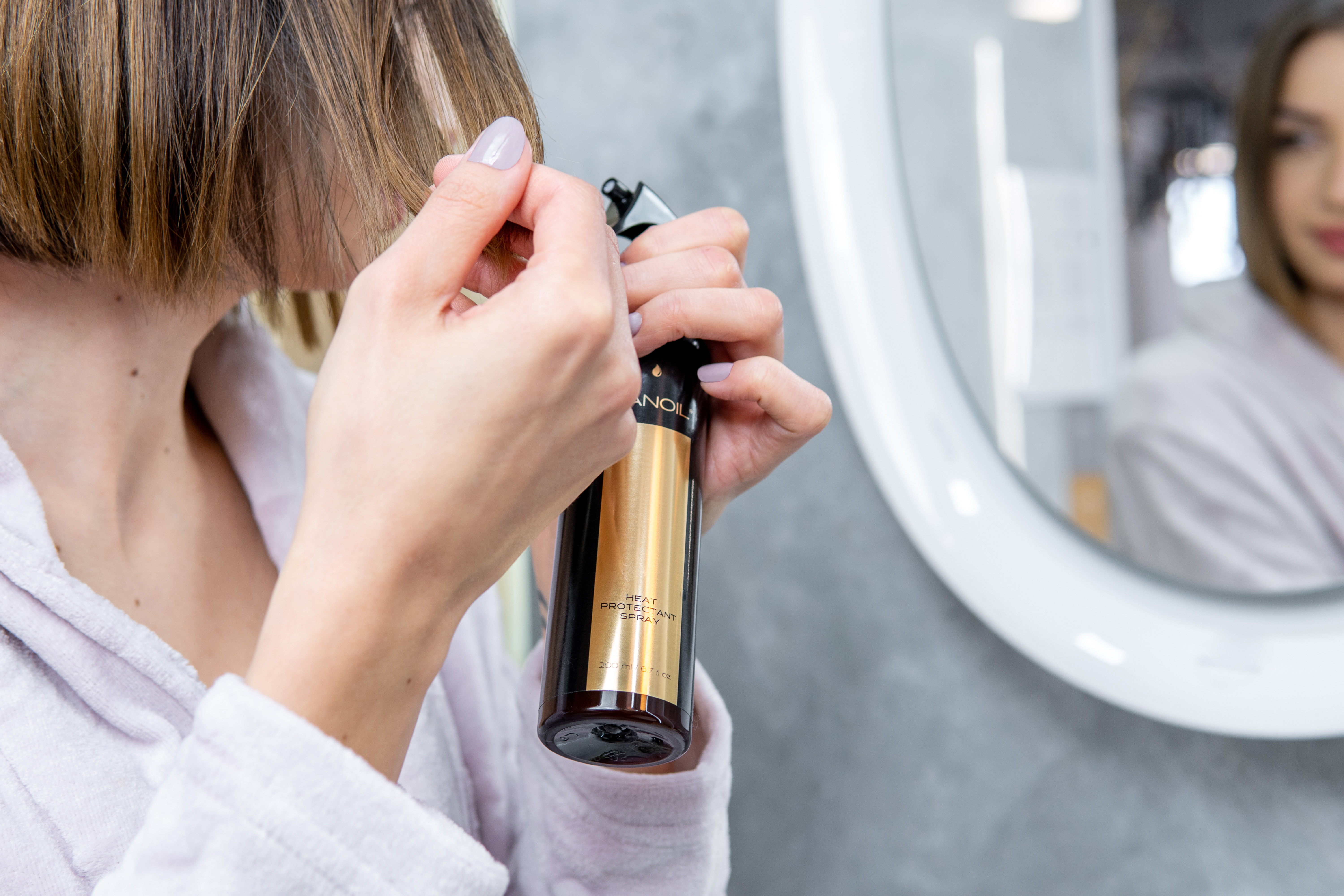 nanoil varmebeskyttende spray til hår